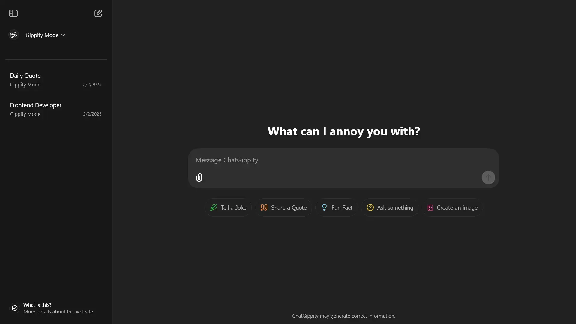 Gippity project screenshot